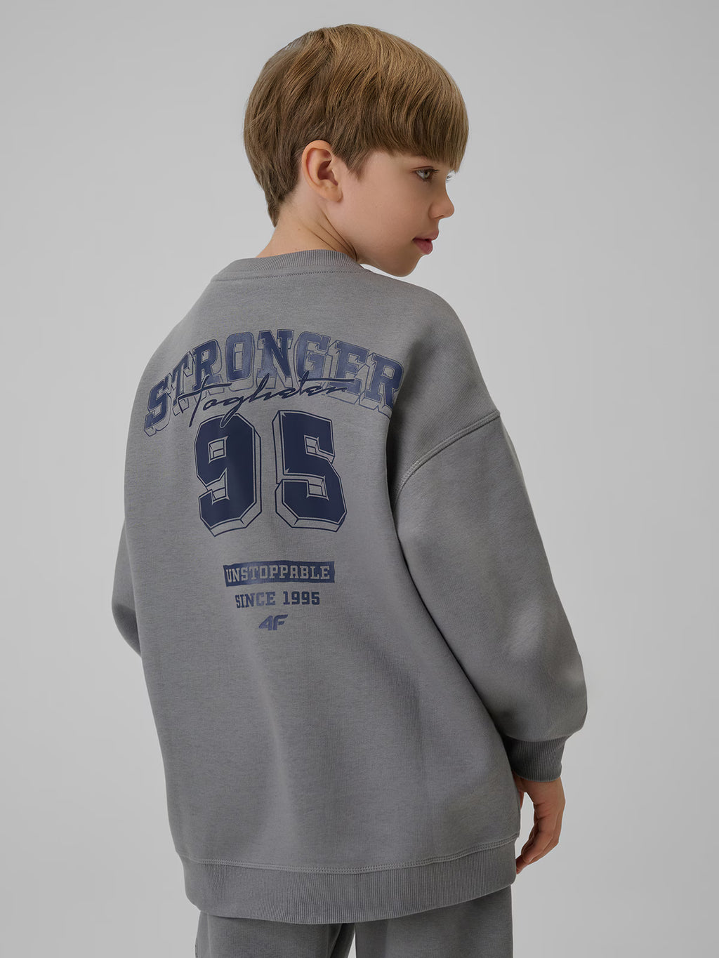 Bluza dresowa loose bez kaptura chłopięca