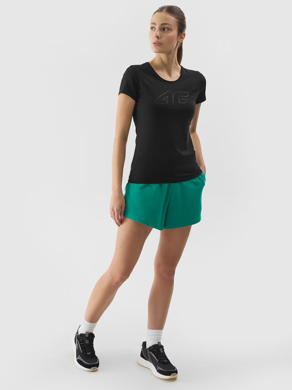 T-shirt slim z nadrukiem damski