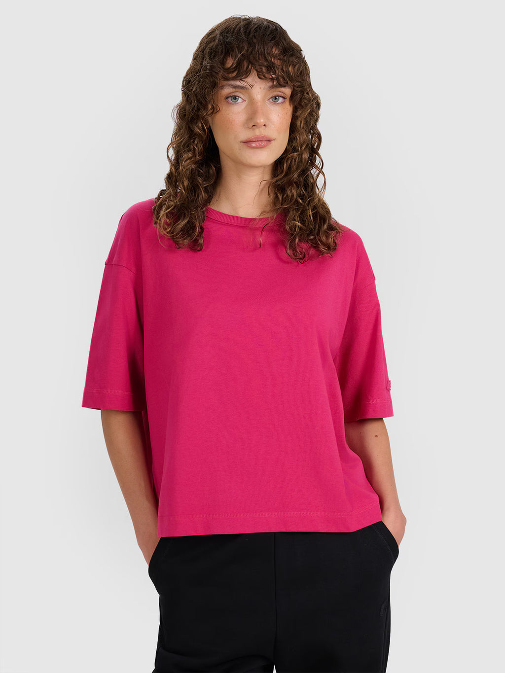 T-shirt oversize gładki damski