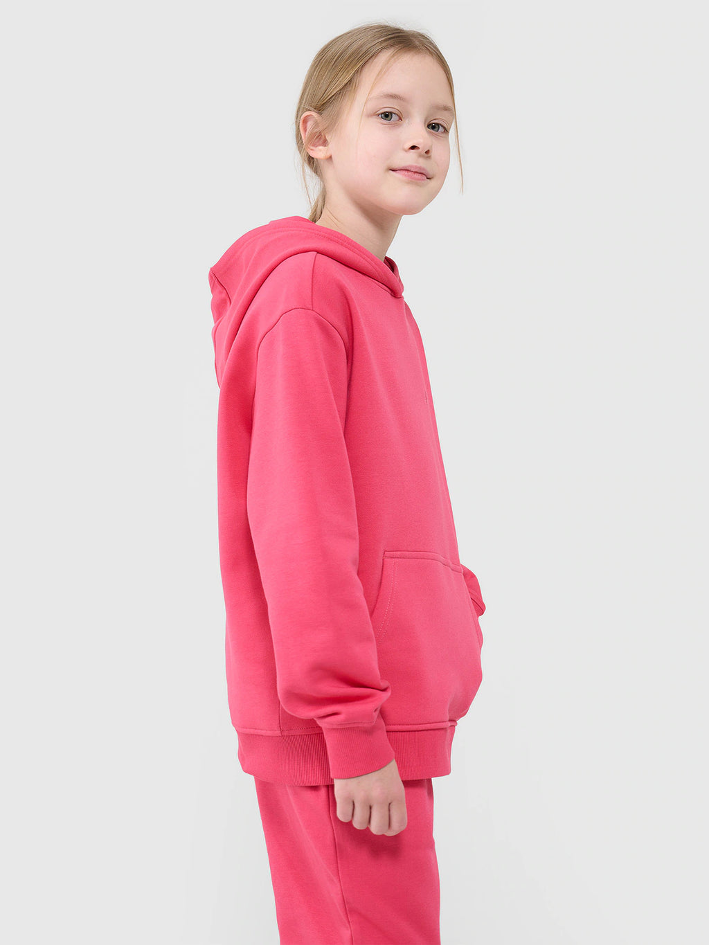 Bluza dresowa nierozpinana z kapturem dziewczęca