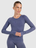 Longsleeve slim do jogi i pilatesu szybkoschnący damski