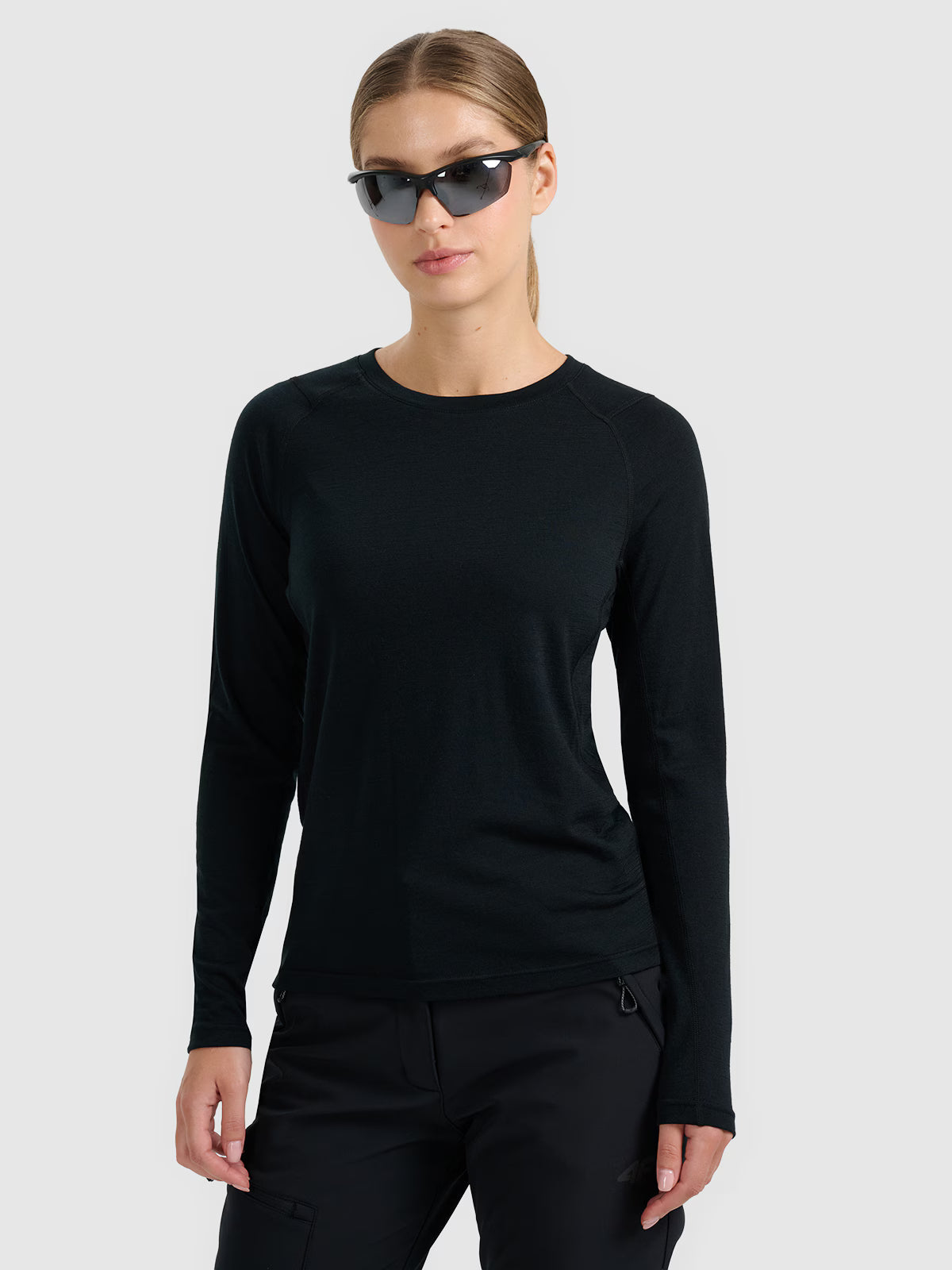 Longsleeve trekkingowy szybkoschnący z wełną merino damski