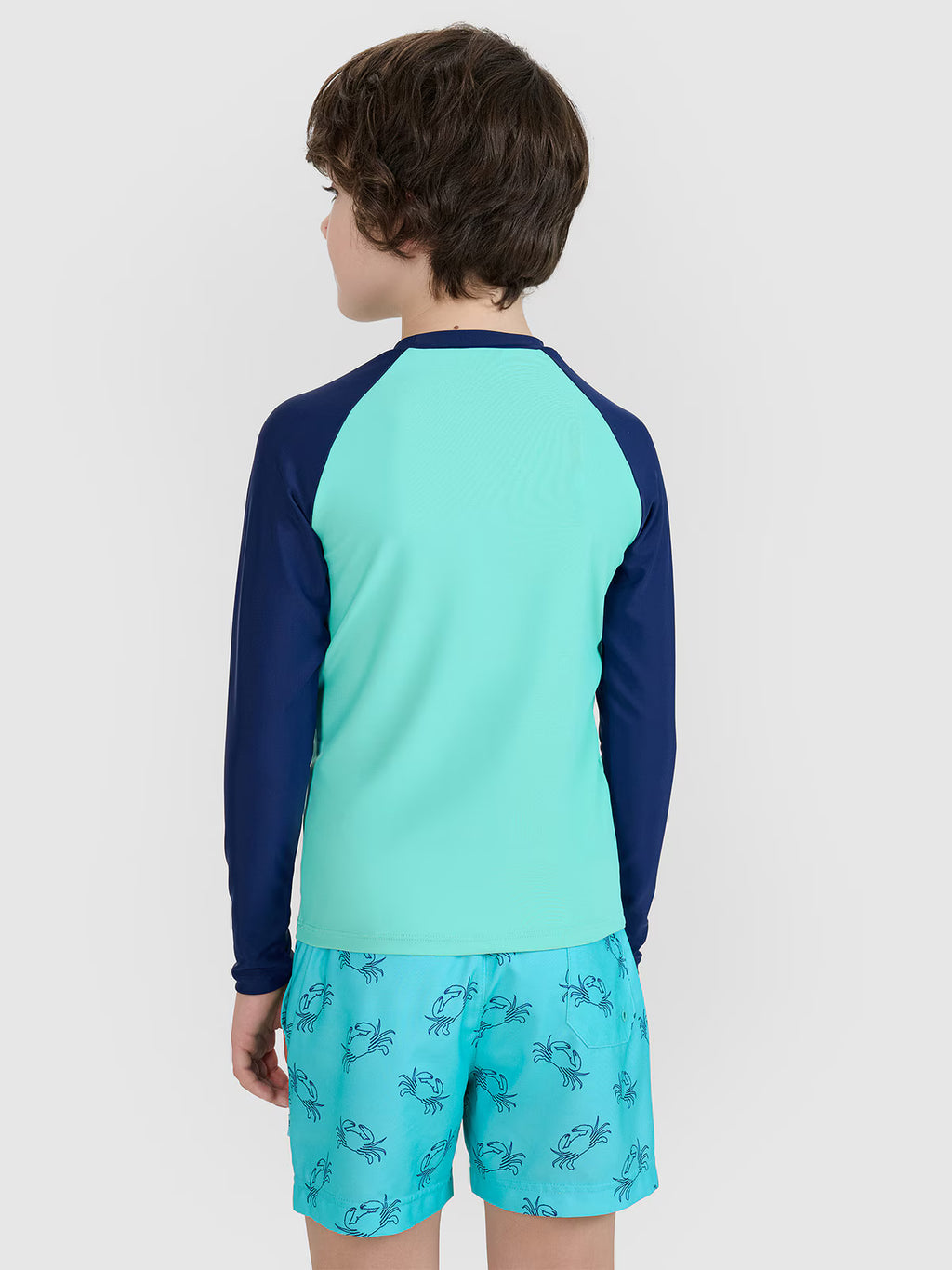 Longsleeve do pływania z nadrukiem chłopięcy