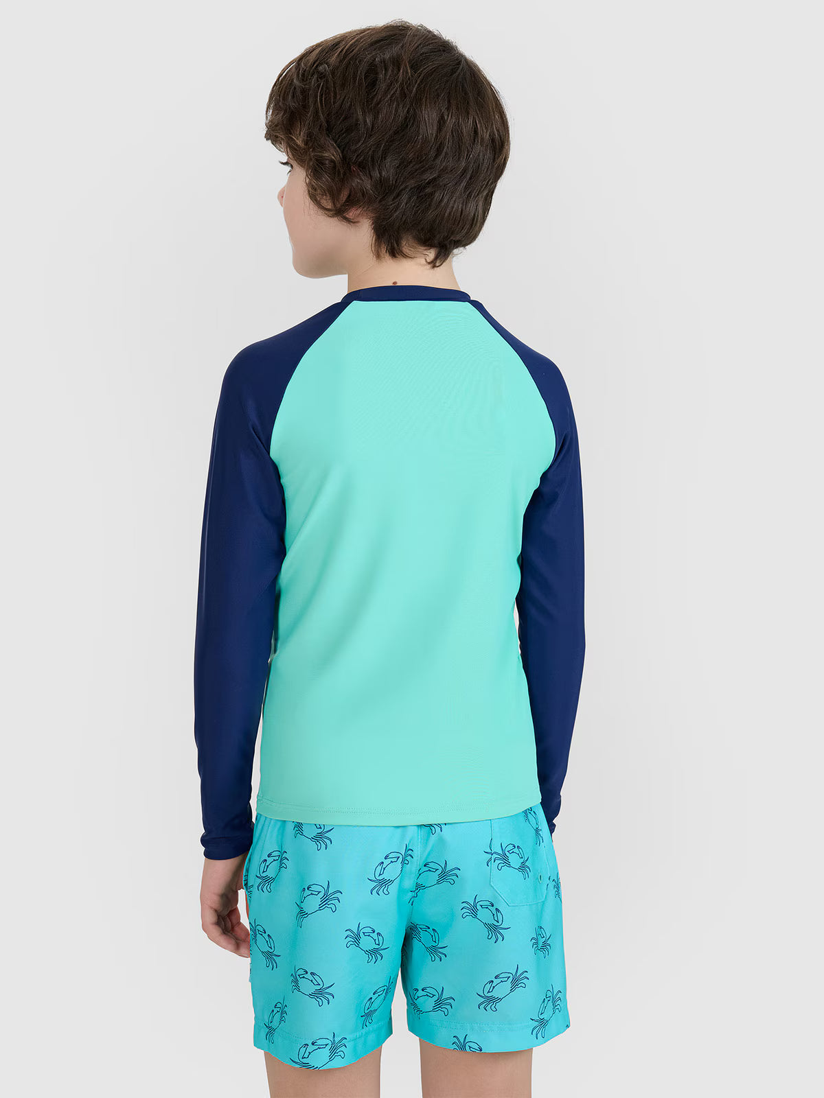 Longsleeve do pływania z nadrukiem chłopięcy