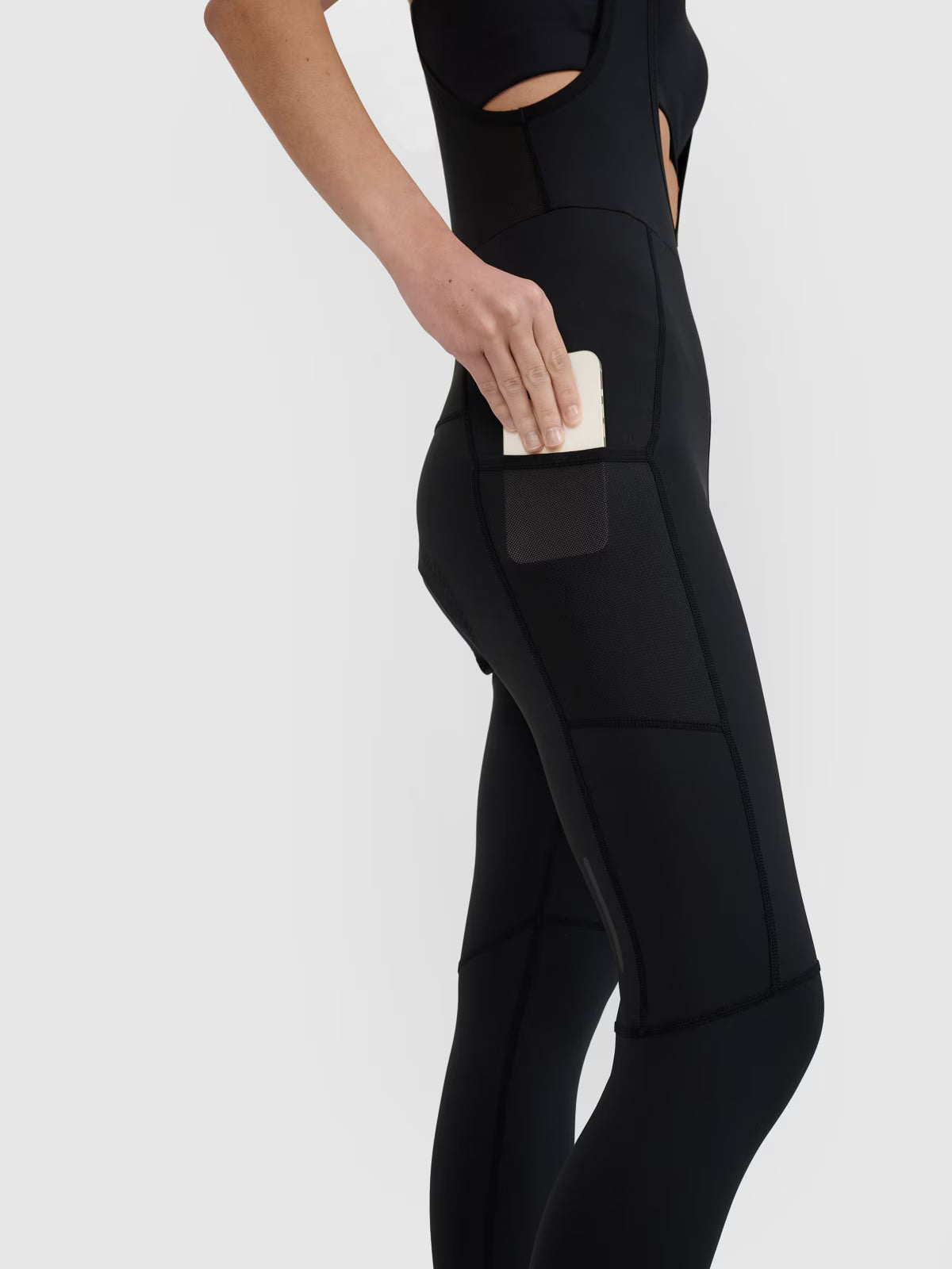 Legginsy rowerowe z żelowo-piankową wkładką i szelkami damskie
