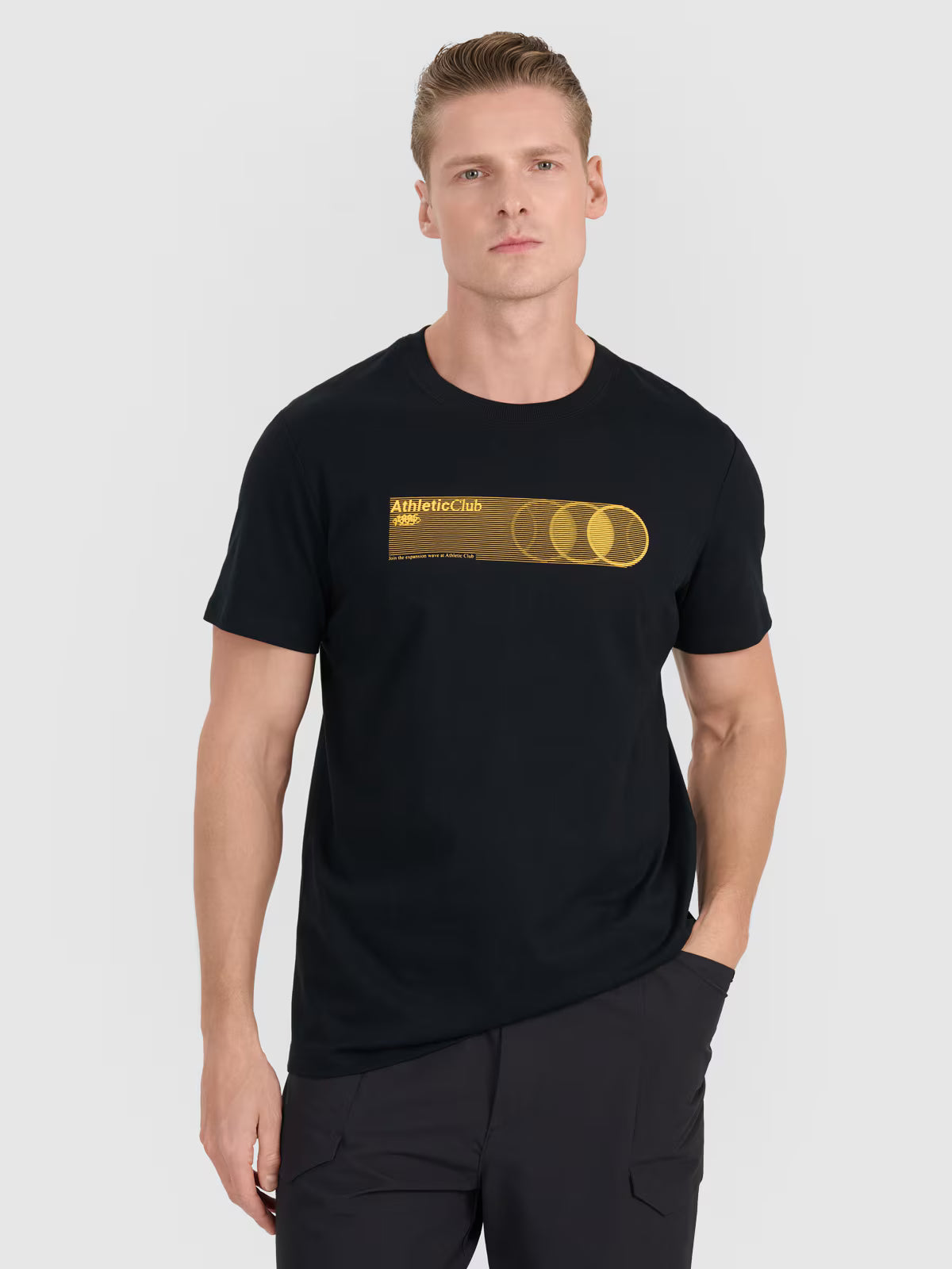 T-shirt regular z nadrukiem męski