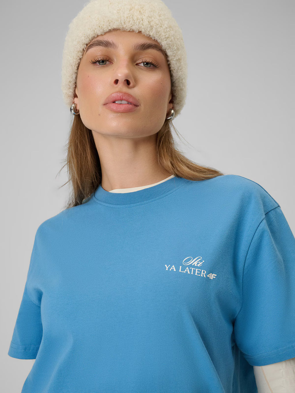 T-shirt loose z nadrukiem damski