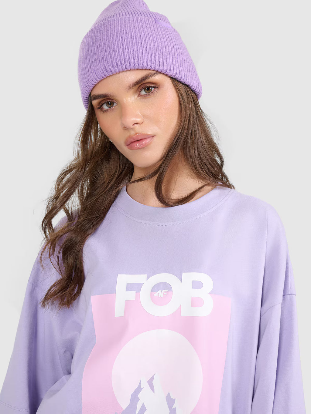 T-shirt loose z nadrukiem damski
