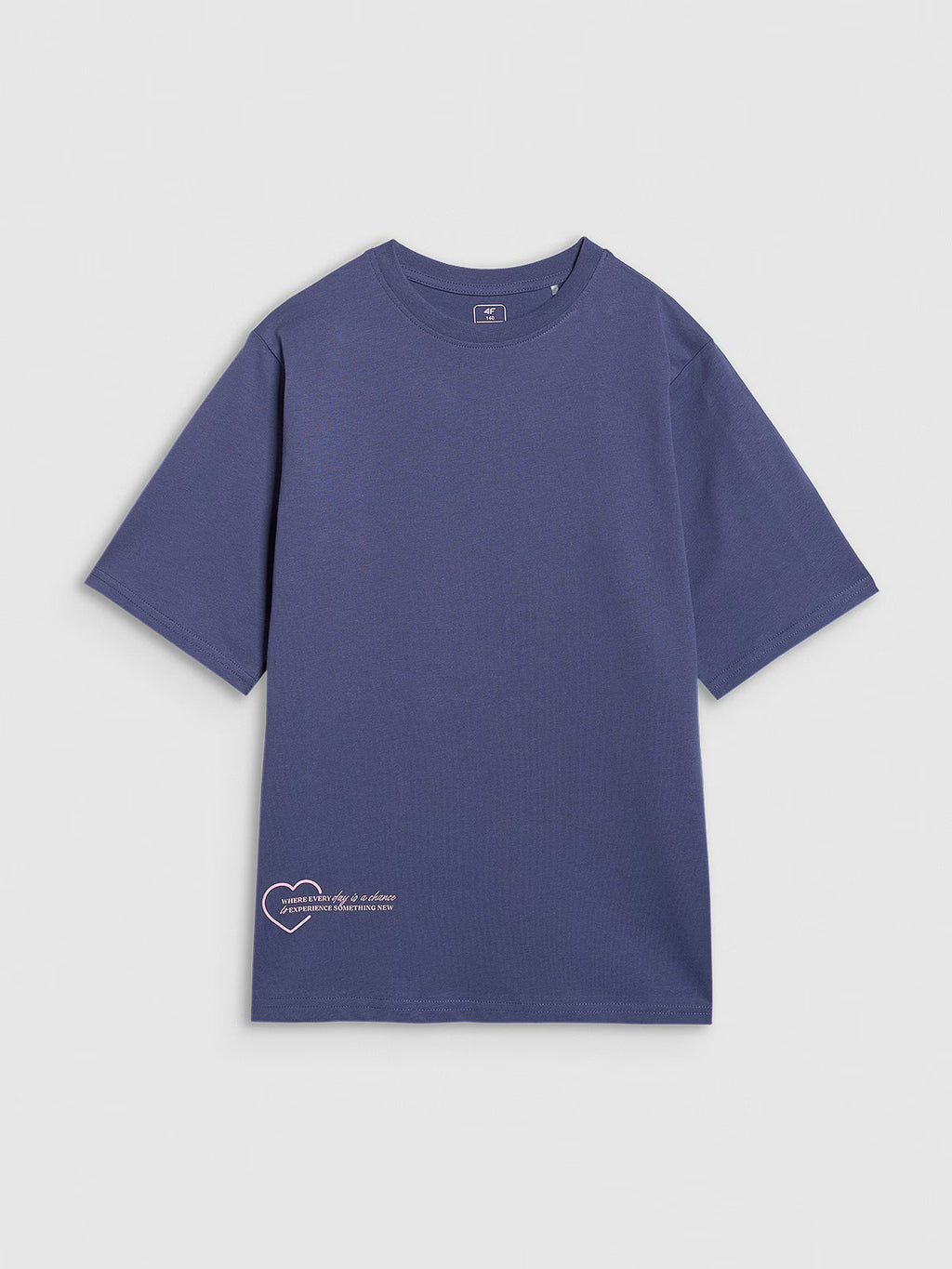 T-shirt oversize z nadrukiem dziewczęcy