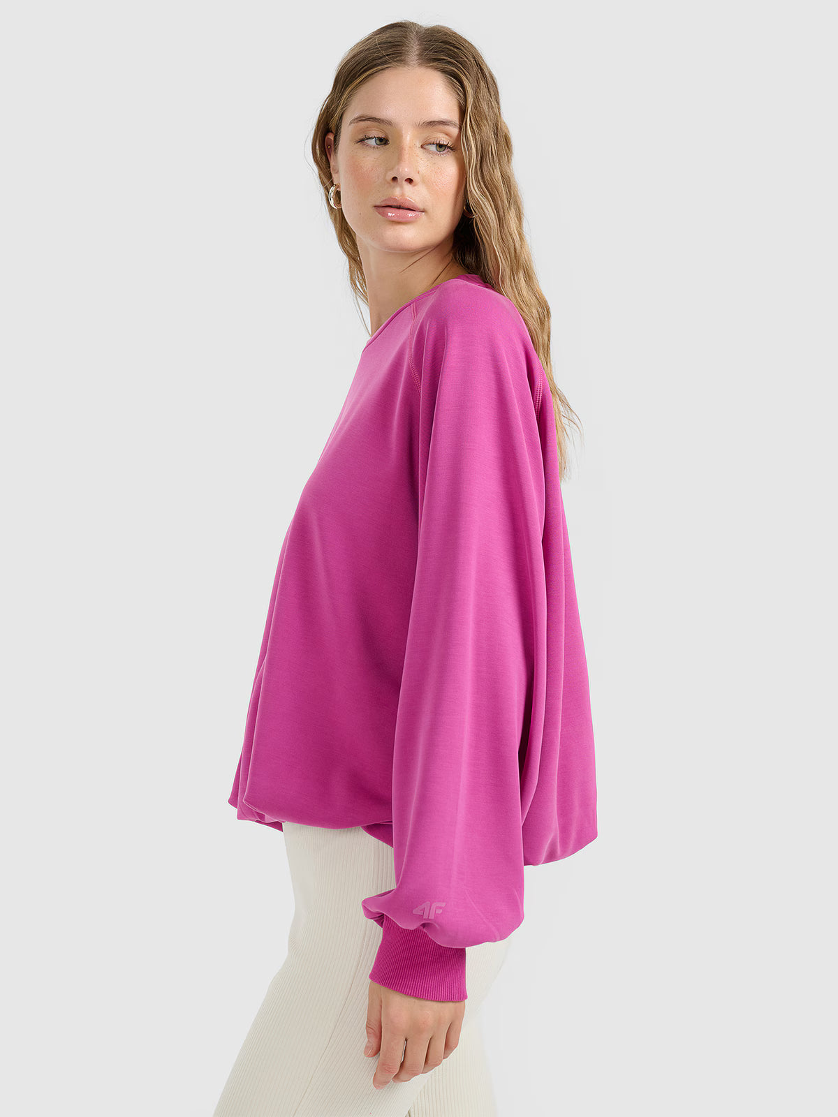 Bluza dresowa nierozpinana z modalem damska
