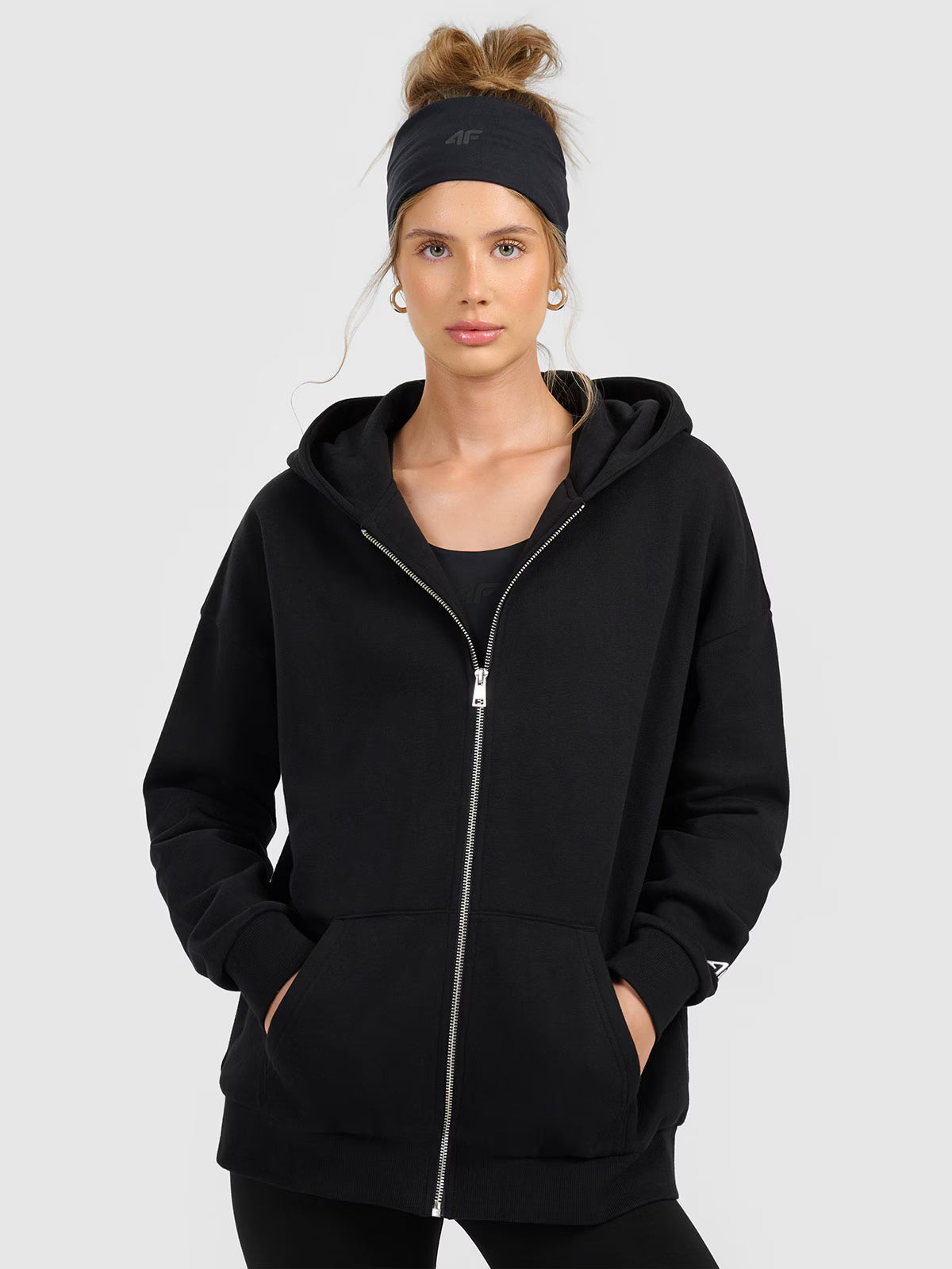 Bluza dresowa rozpinana z kapturem damska