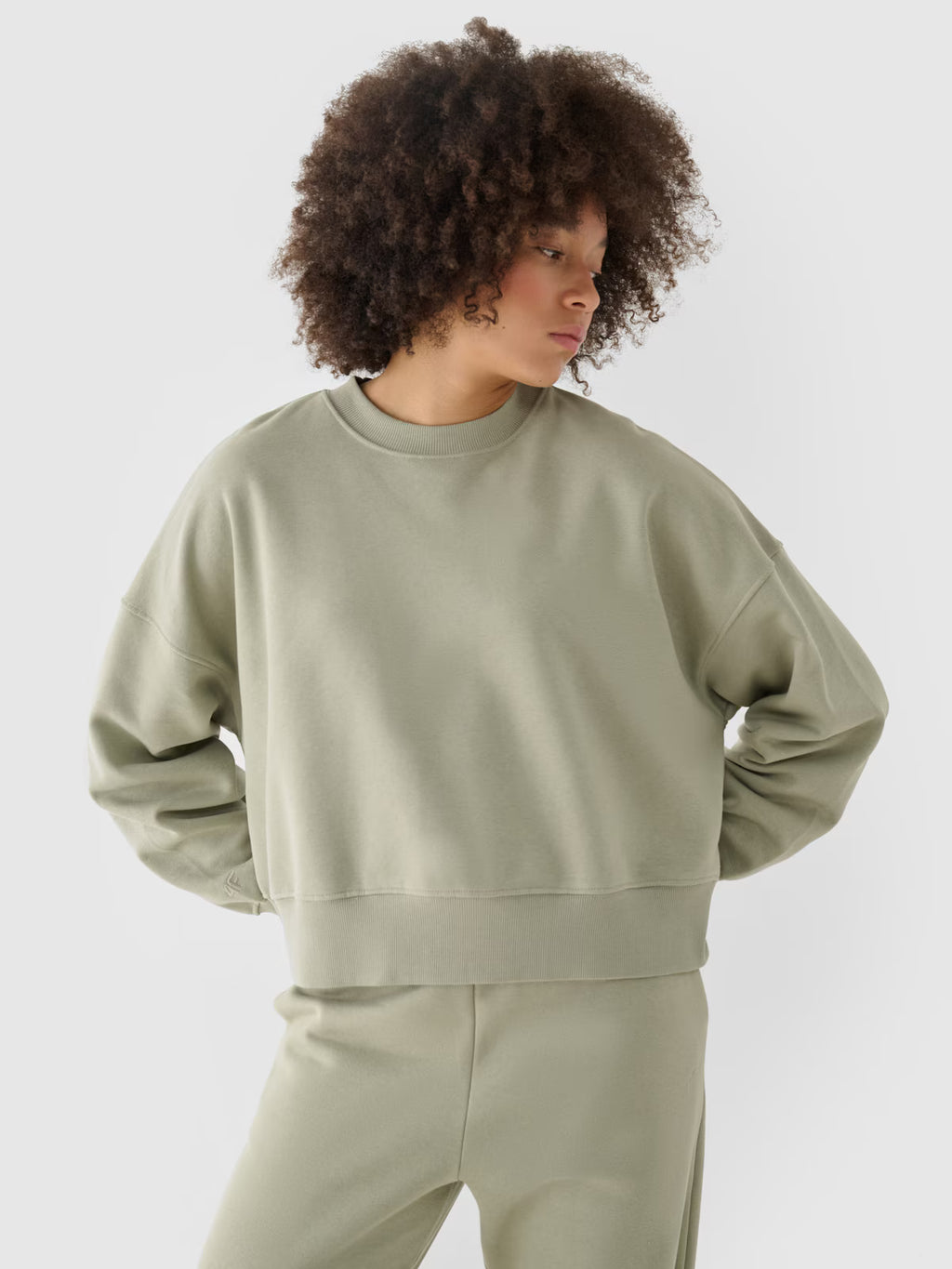 Bluza dresowa oversize nierozpinana bez kaptura damska