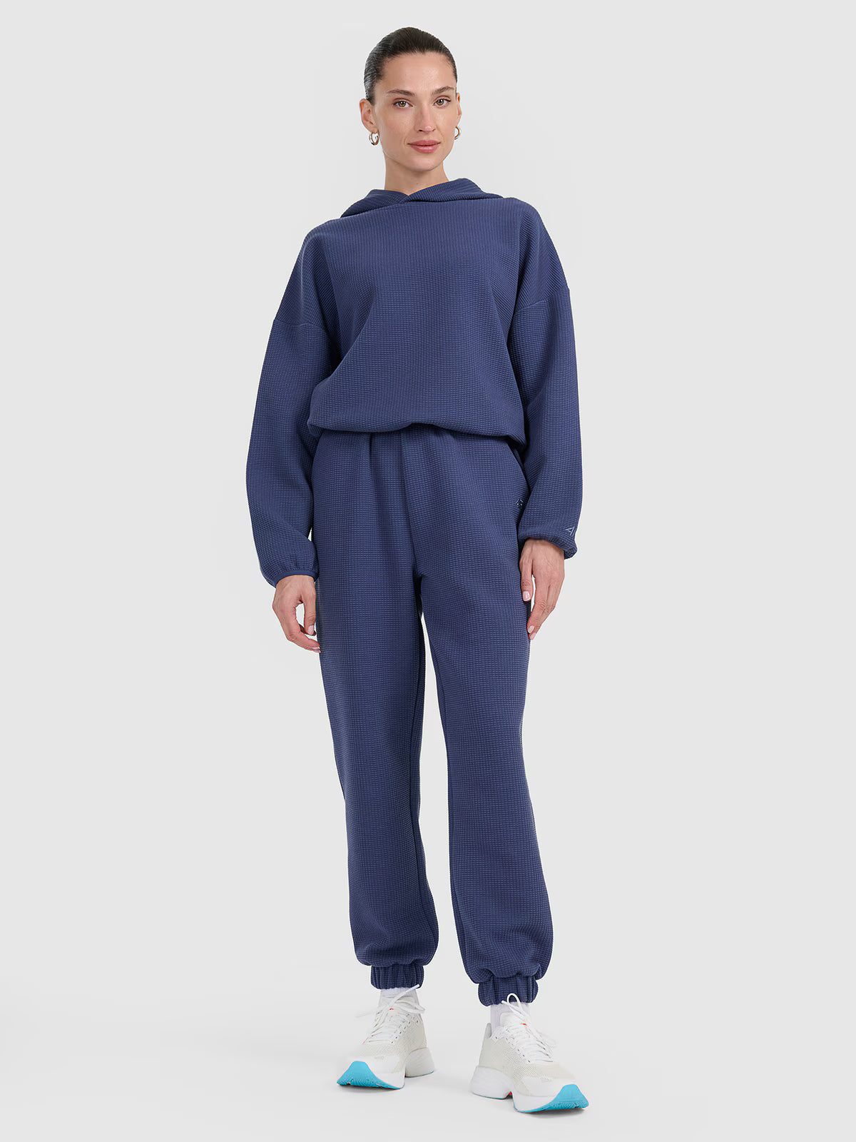 Bluza dresowa z waflowej dzianiny damska