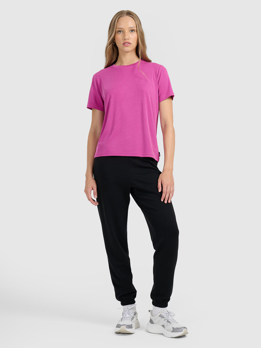 T-shirt z prążkowanej dzianiny z modalem damski