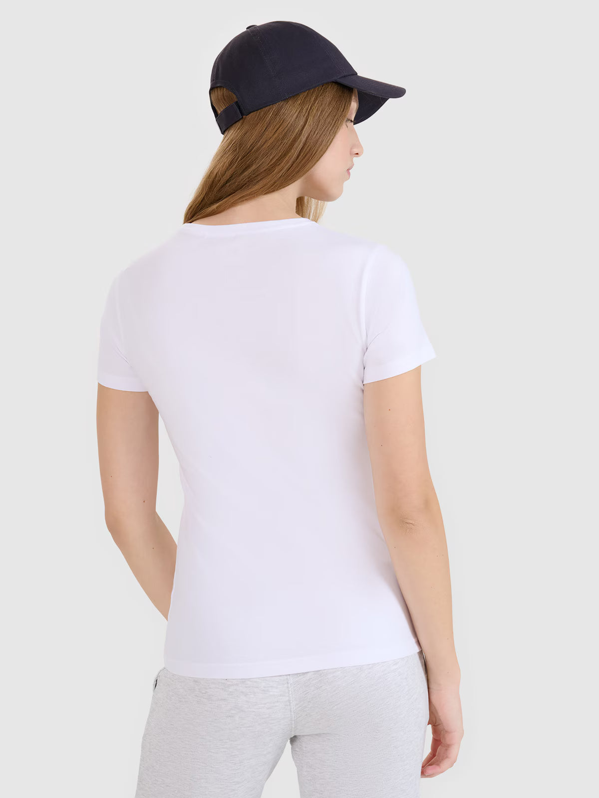 T-shirt slim gładki damski (2-pack)