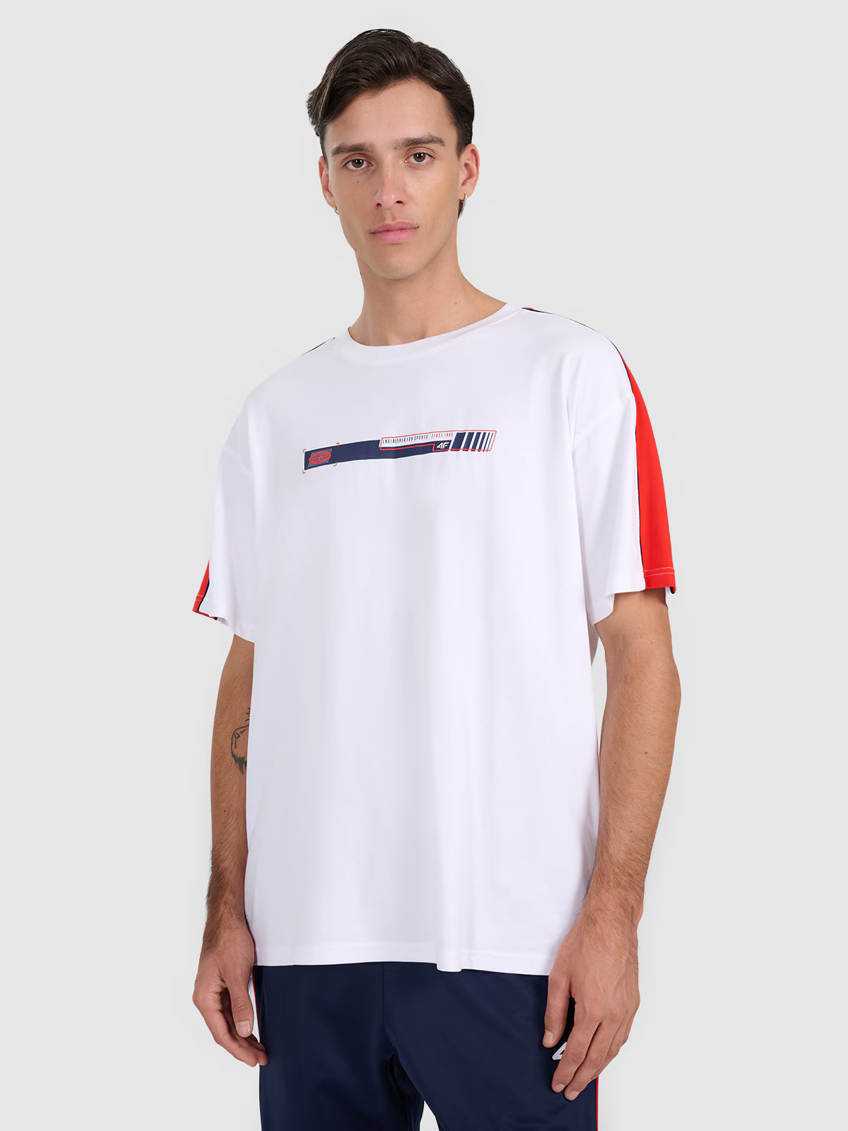 T-shirt oversize z nadrukiem męski