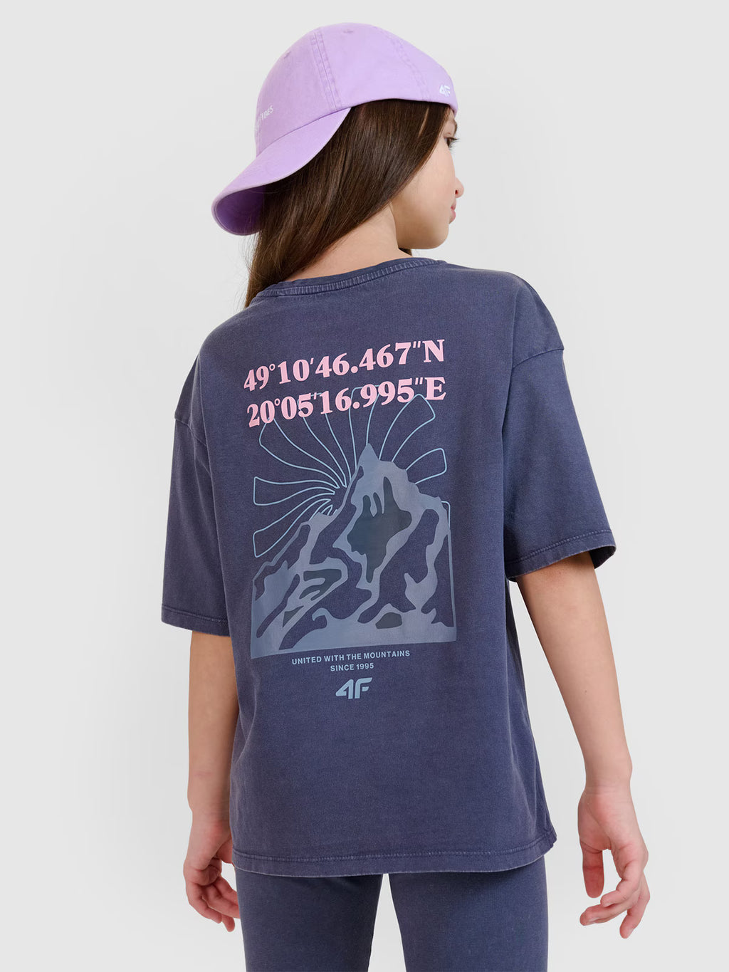 T-shirt oversize z nadrukiem dziewczęcy