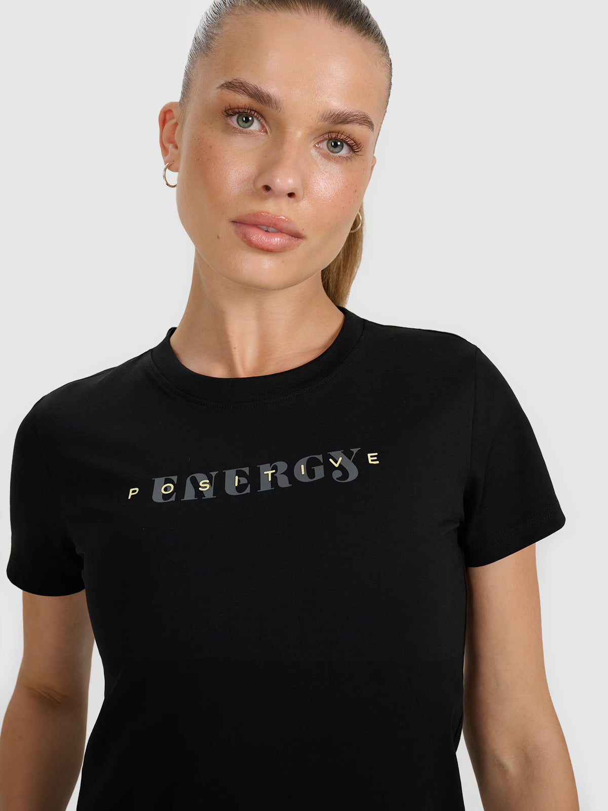 T-shirt slim z nadrukiem damski