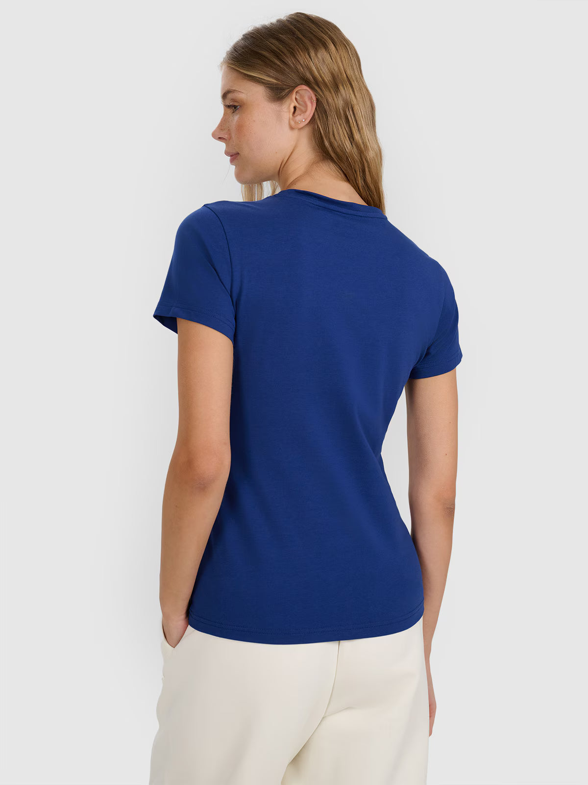 T-shirt slim gładki damski