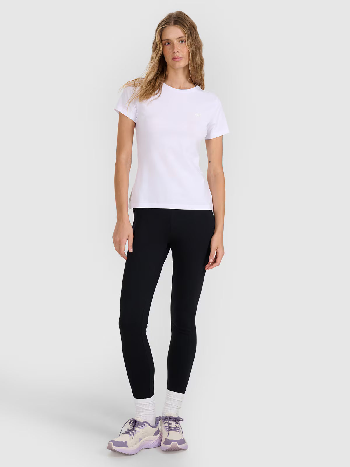 T-shirt slim gładki damski