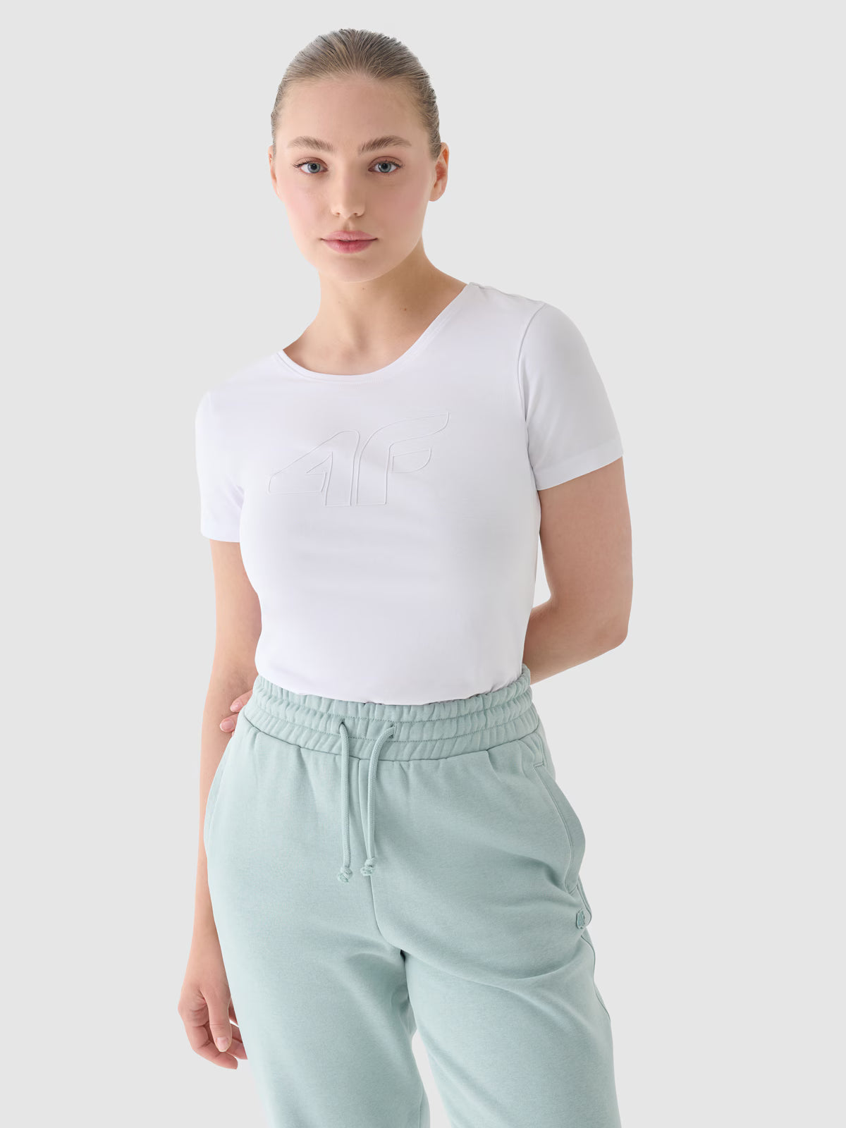 T-shirt slim z nadrukiem damski