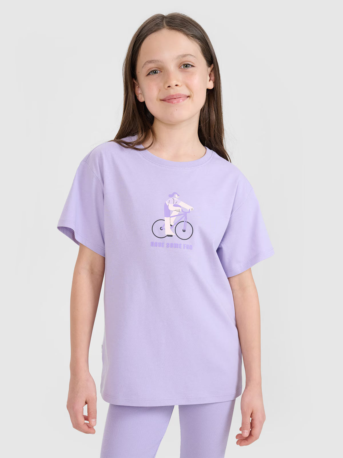 T-shirt regular z nadrukiem dziewczęcy