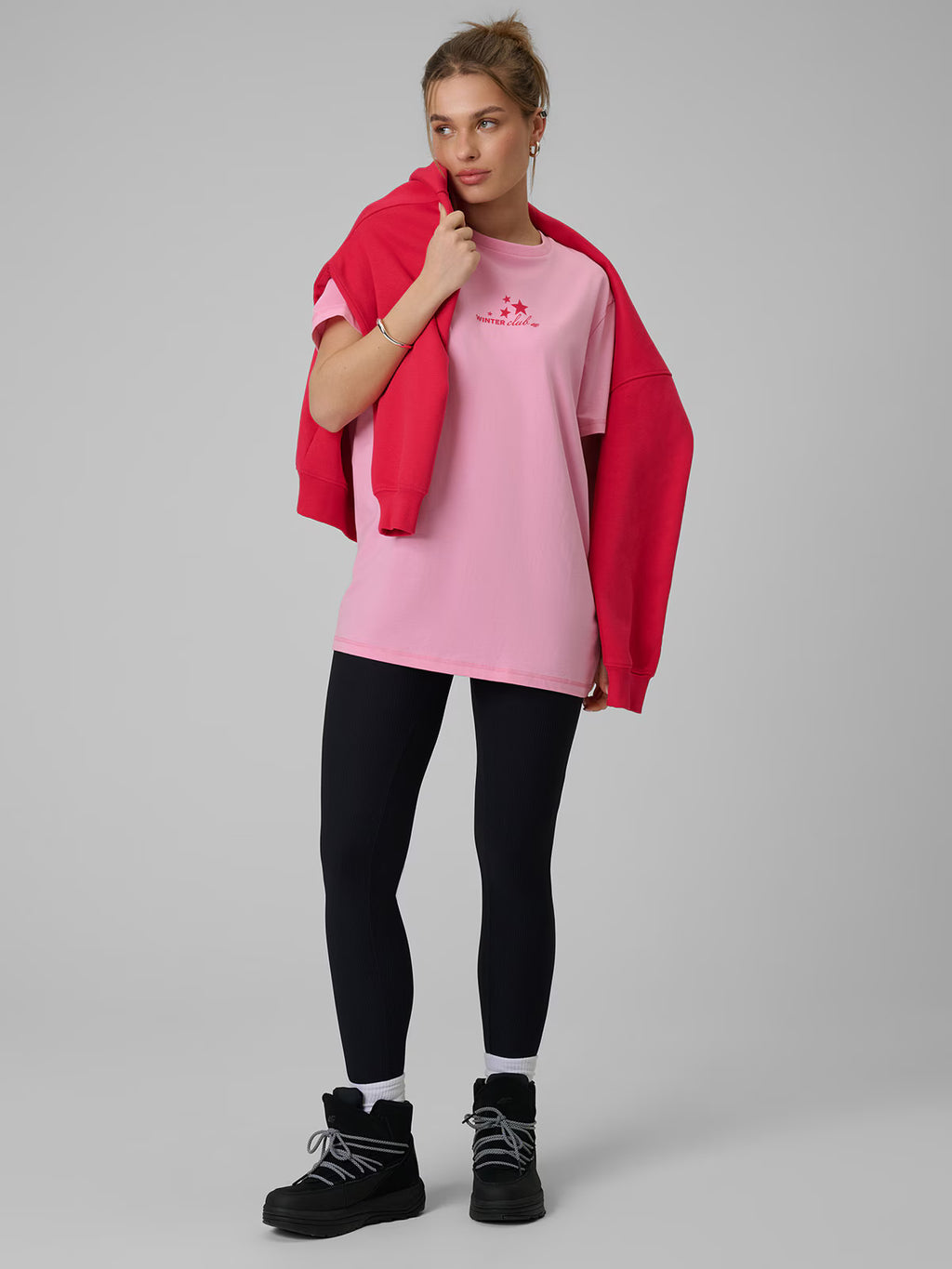 T-shirt oversize z nadrukiem damski
