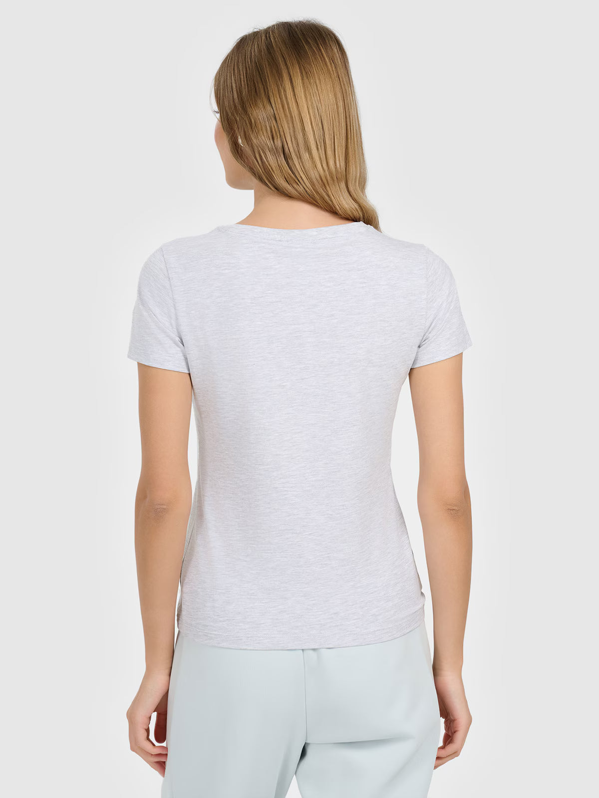 T-shirt slim gładki damski