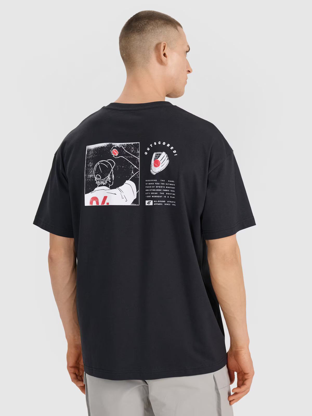 T-shirt oversize z nadrukiem męski