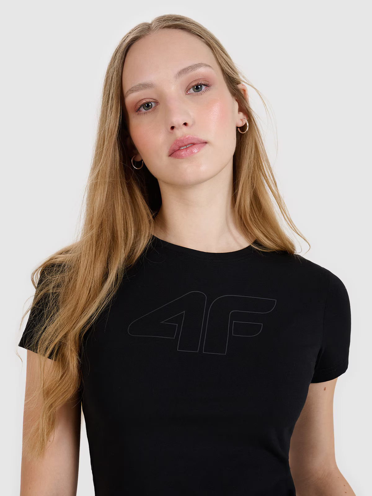 T-shirt slim z nadrukiem damski