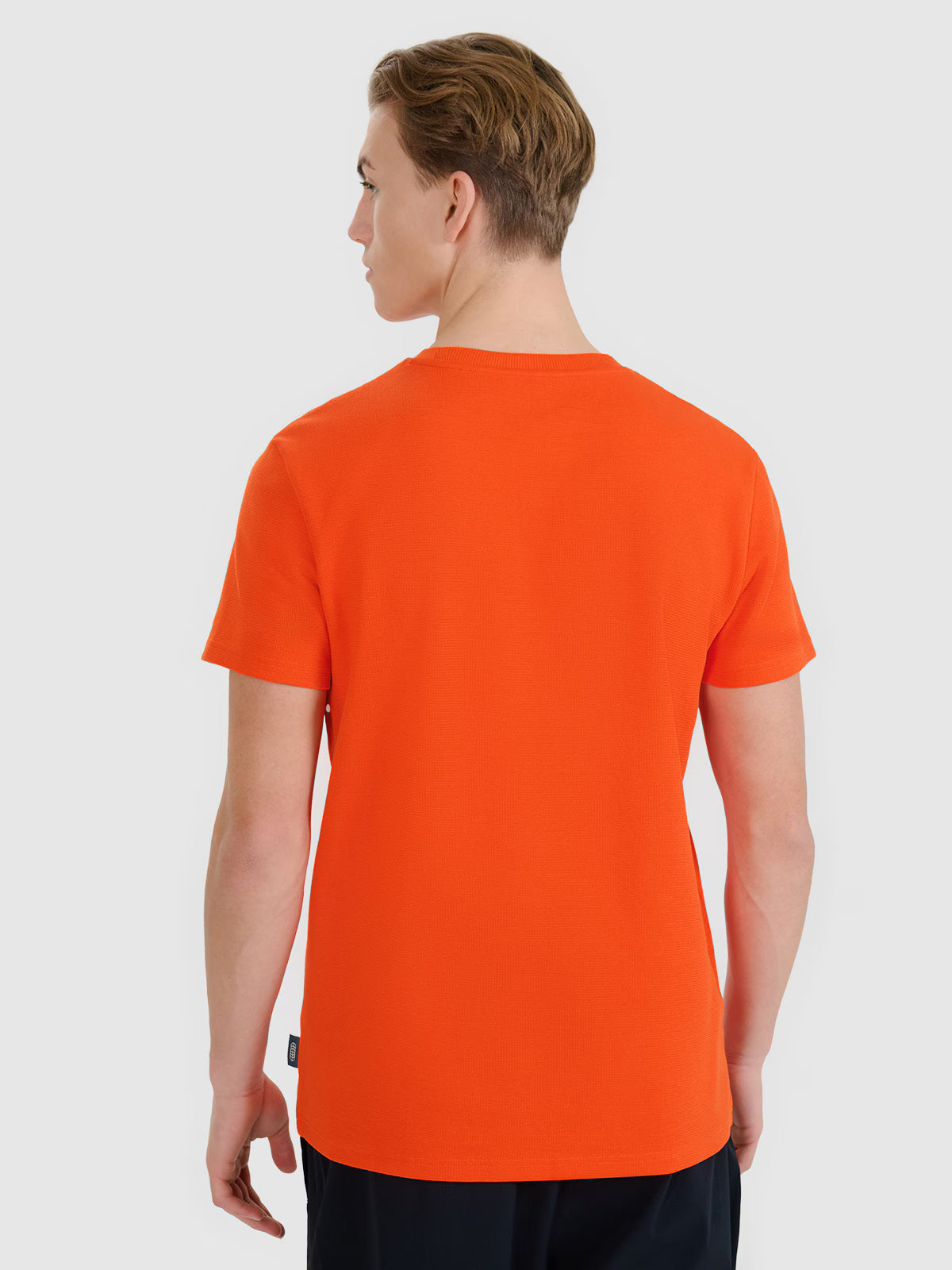 T-shirt regular ze strukturalnej dzianiny męski