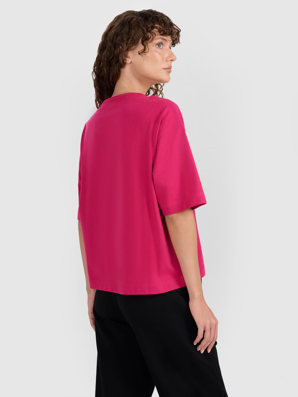 T-shirt oversize gładki damski