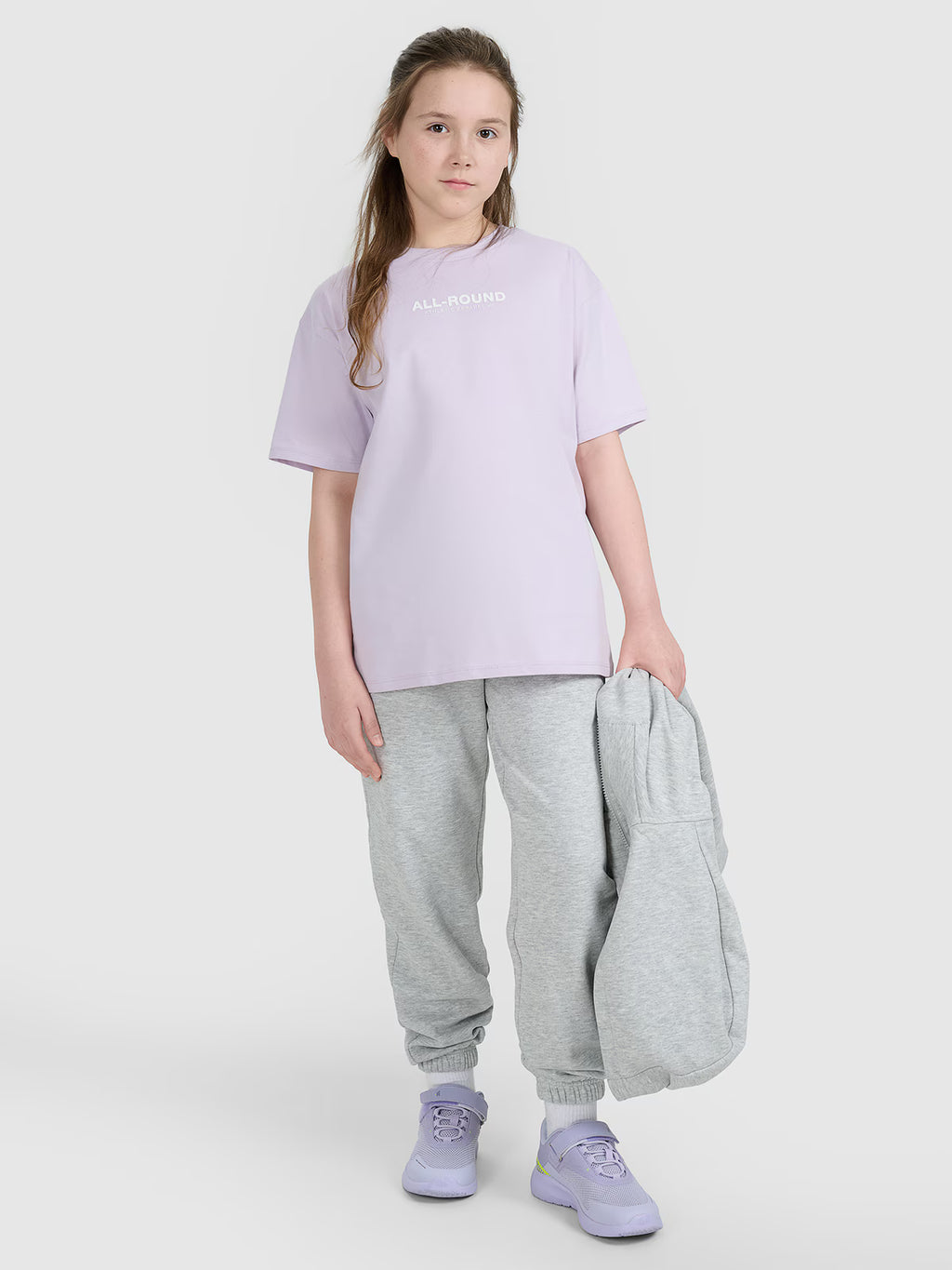 T-shirt oversize z nadrukiem dziewczęcy