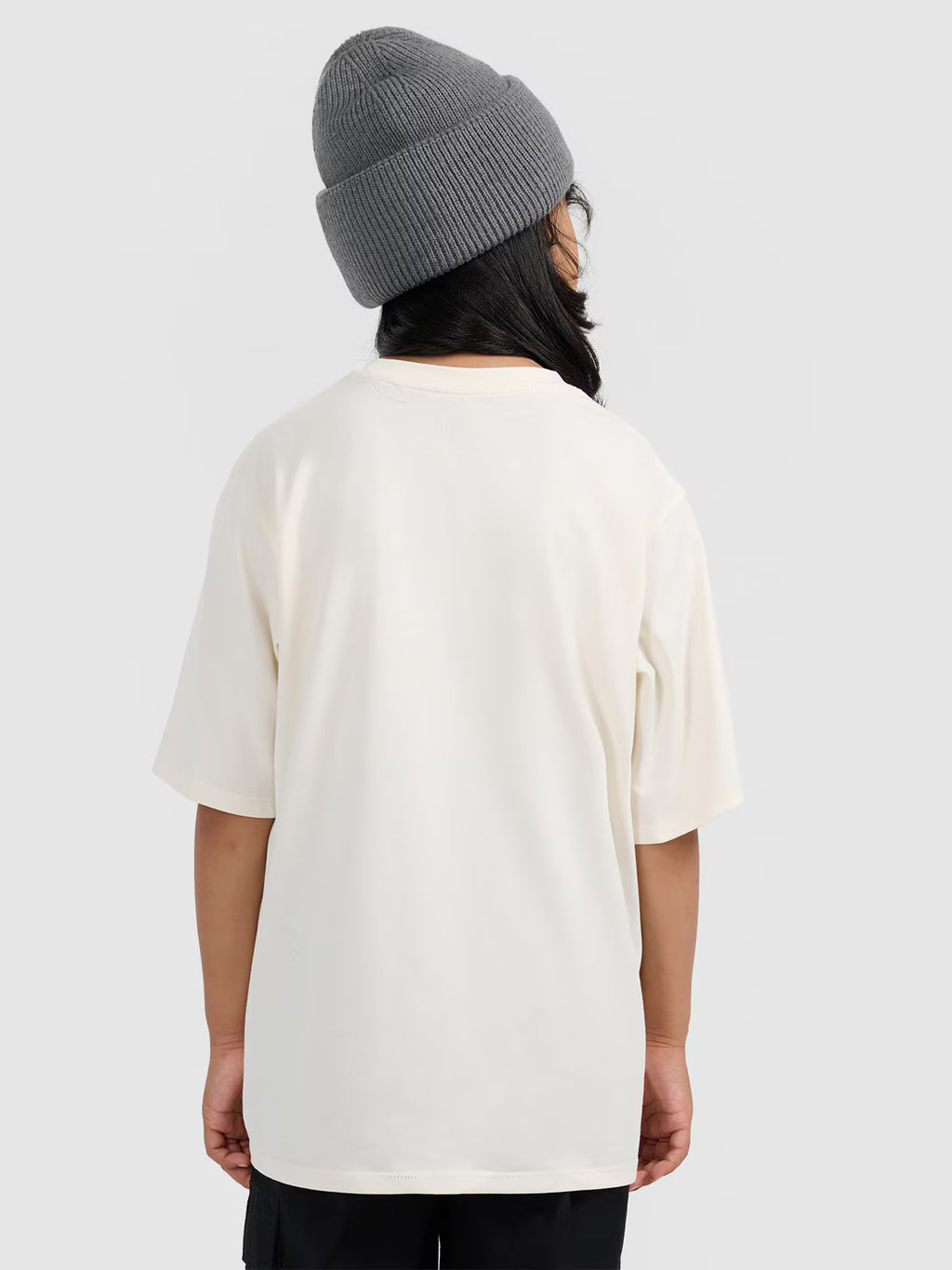 T-shirt oversize z nadrukiem dziewczęcy