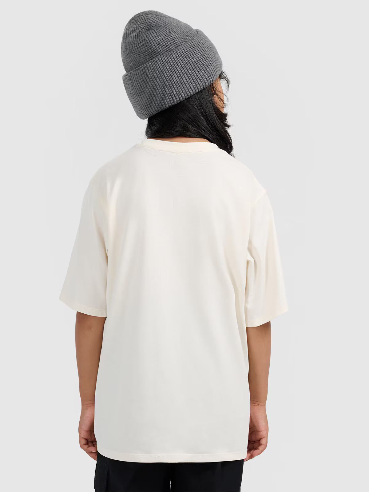 T-shirt oversize z nadrukiem dziewczęcy
