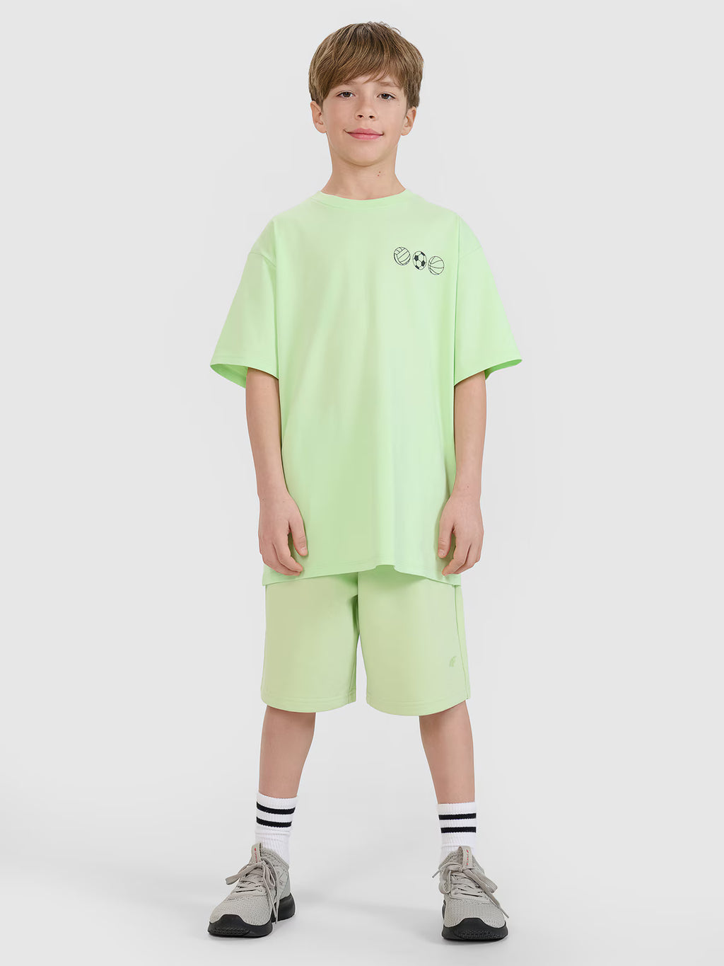 T-shirt oversize z nadrukiem chłopięcy