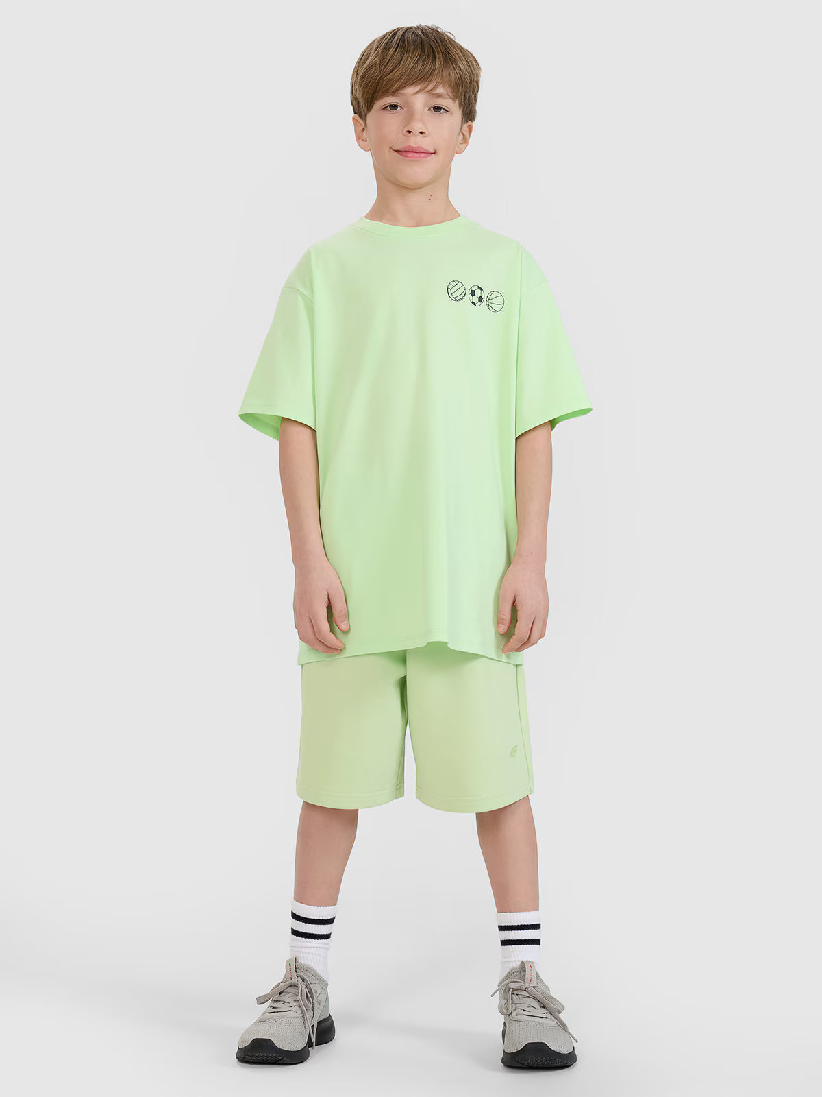 T-shirt oversize z nadrukiem chłopięcy