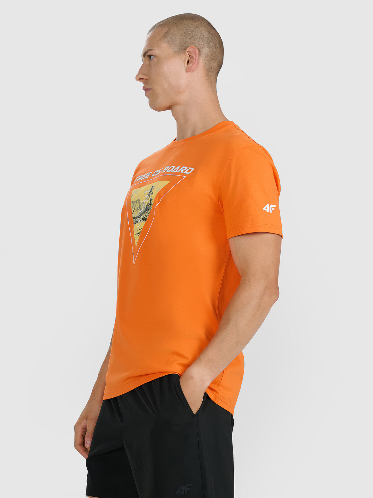 T-shirt regular z nadrukiem męski