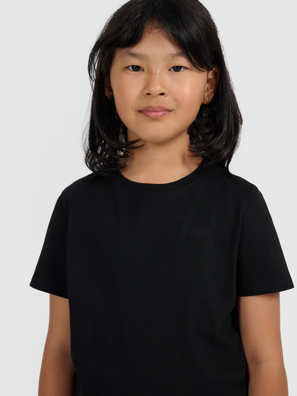 T-shirt regular gładki dziewczęcy