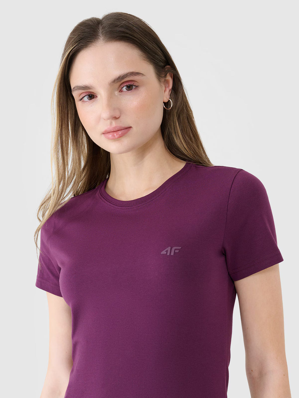 T-shirt slim gładki damski