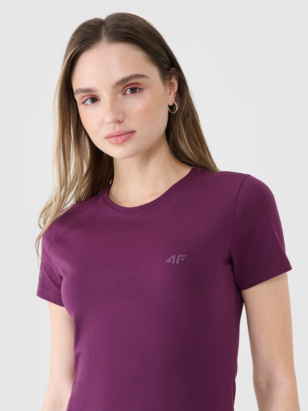 T-shirt slim gładki damski