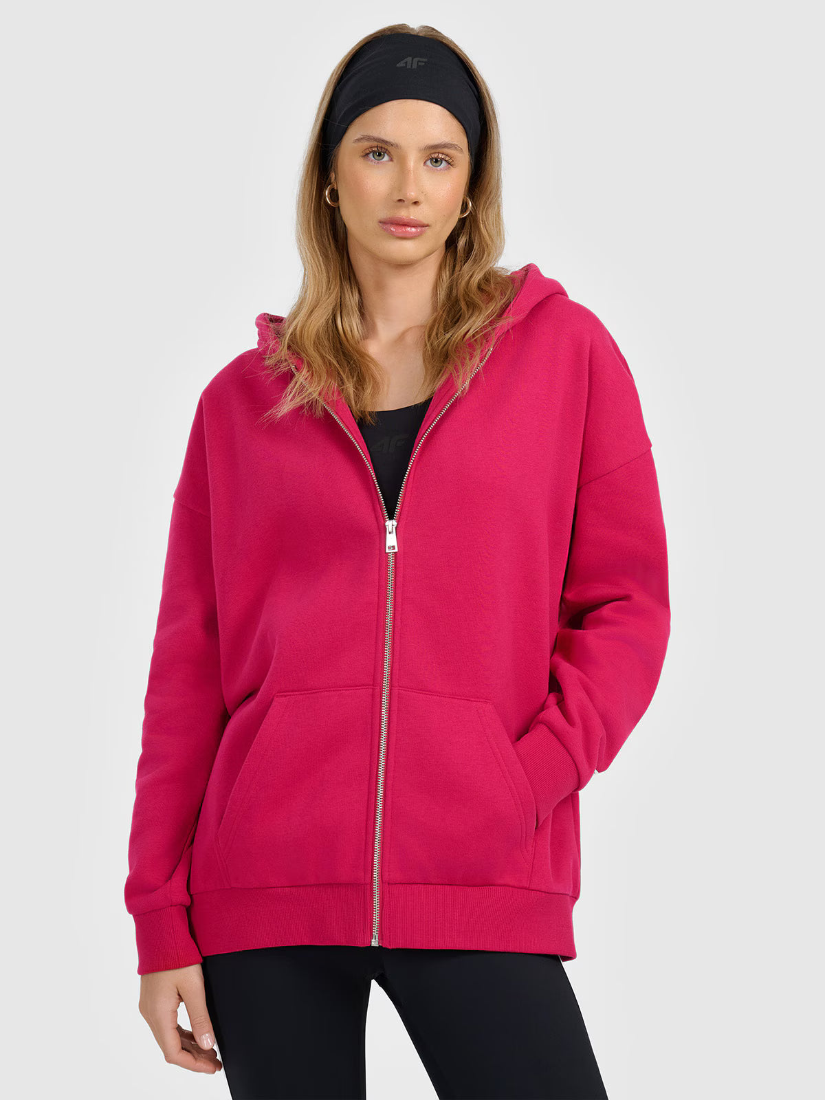 Bluza dresowa rozpinana z kapturem damska