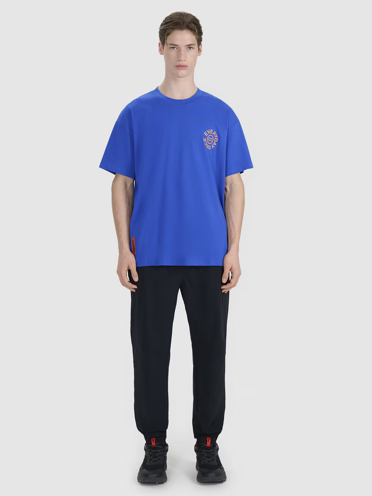 T-shirt oversize z nadrukiem męski