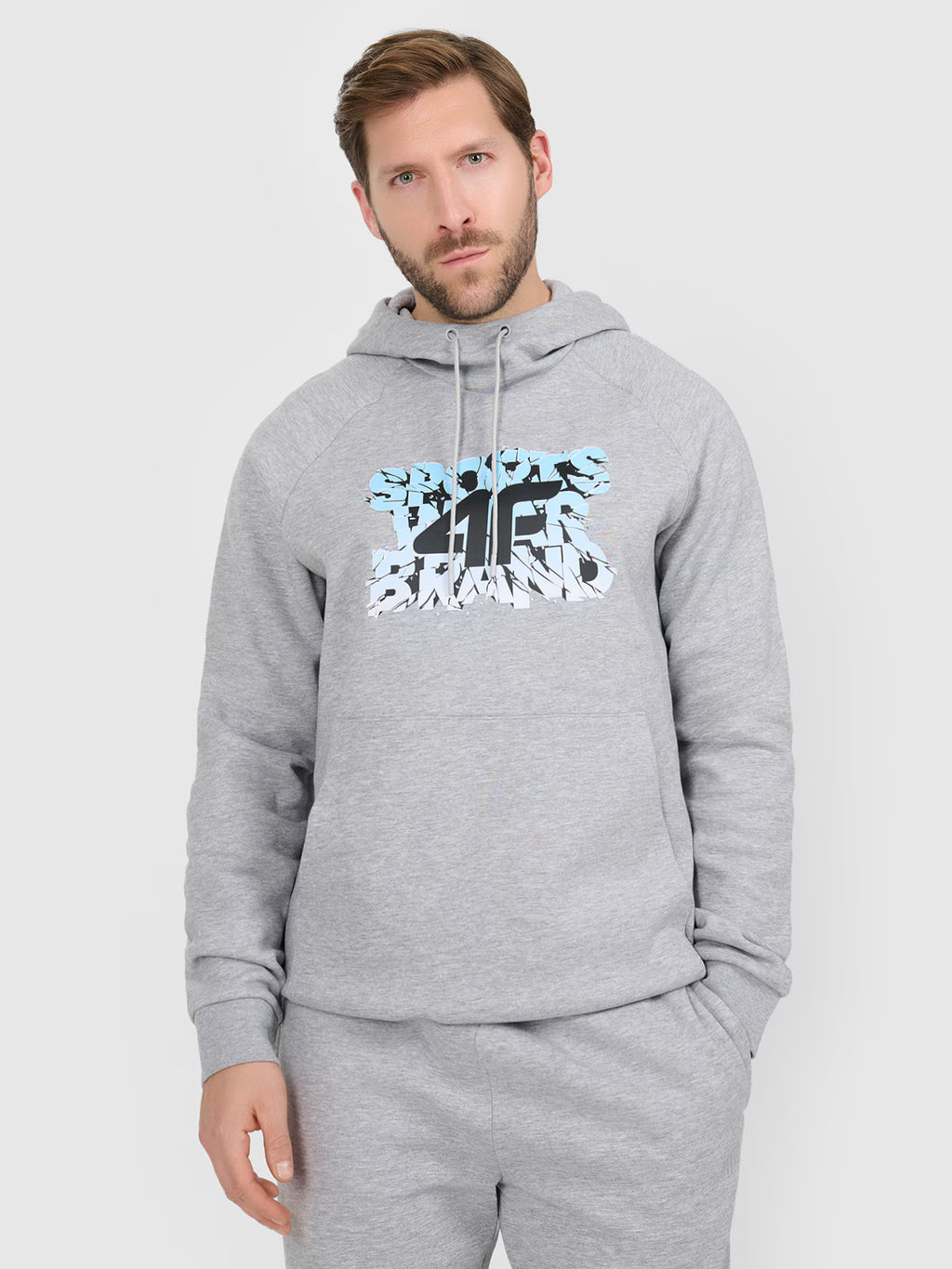Bluza dresowa nierozpinana z kapturem męska