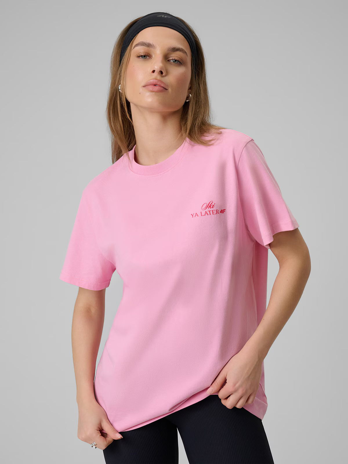 T-shirt loose z nadrukiem damski