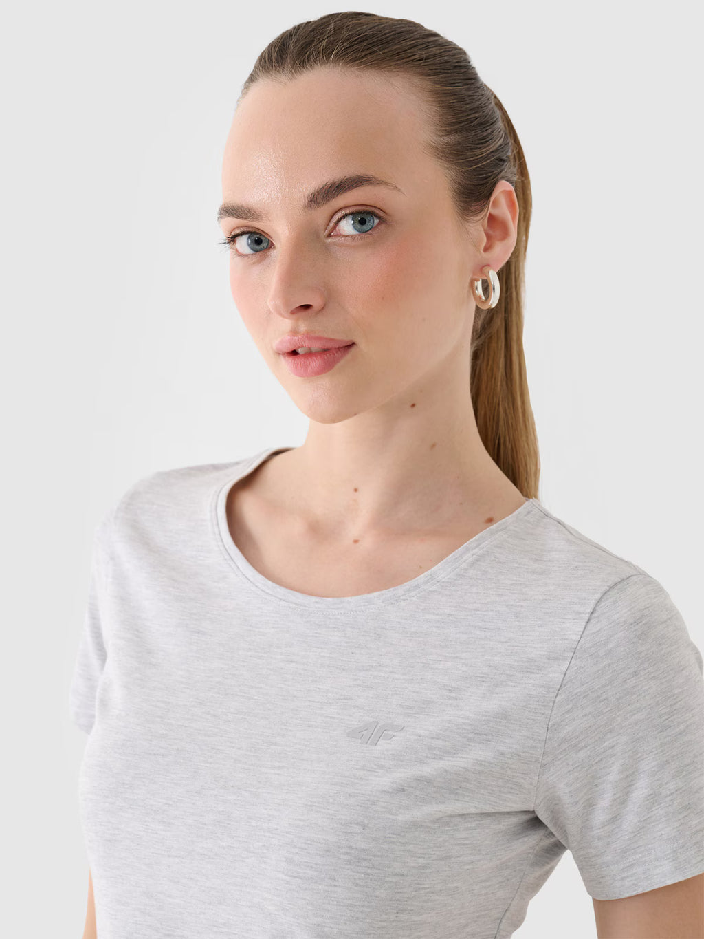 T-shirt slim gładki damski