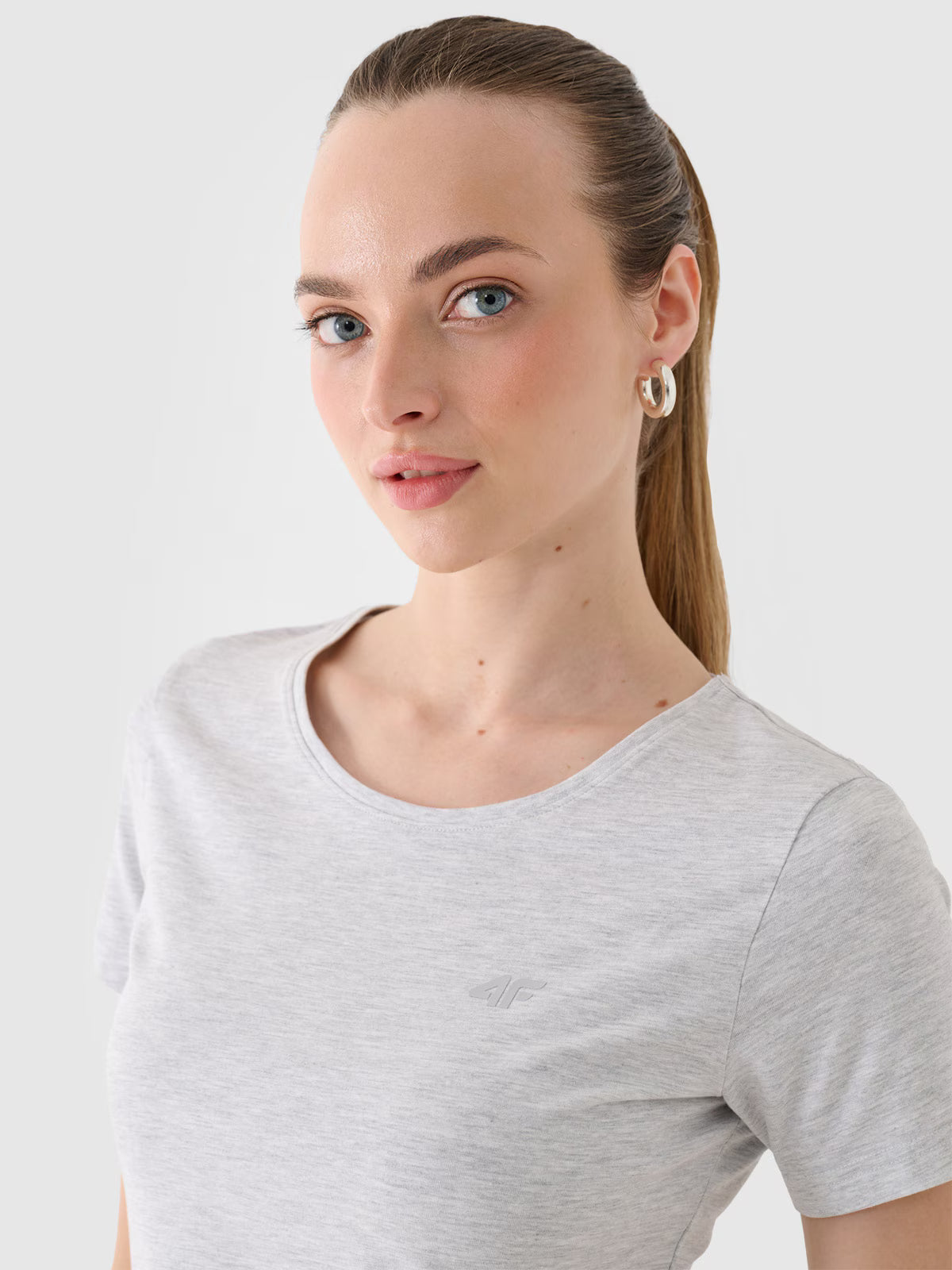 T-shirt slim gładki damski