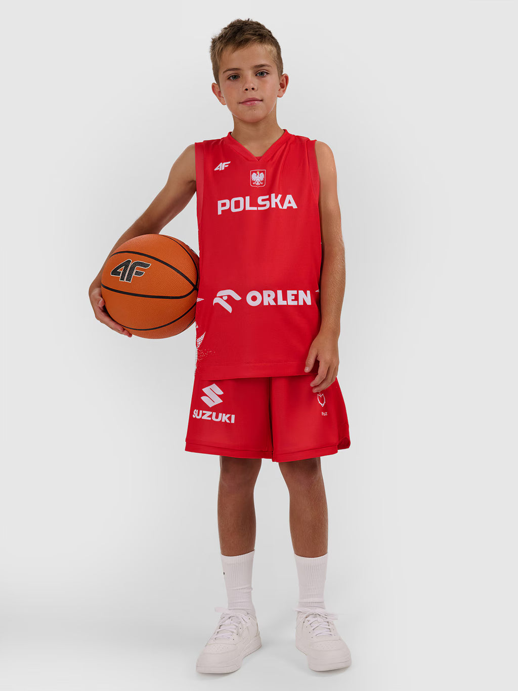Koszulka reprezentacyjna z możliwością personalizacji dziecięca 4F x PZKOSZ