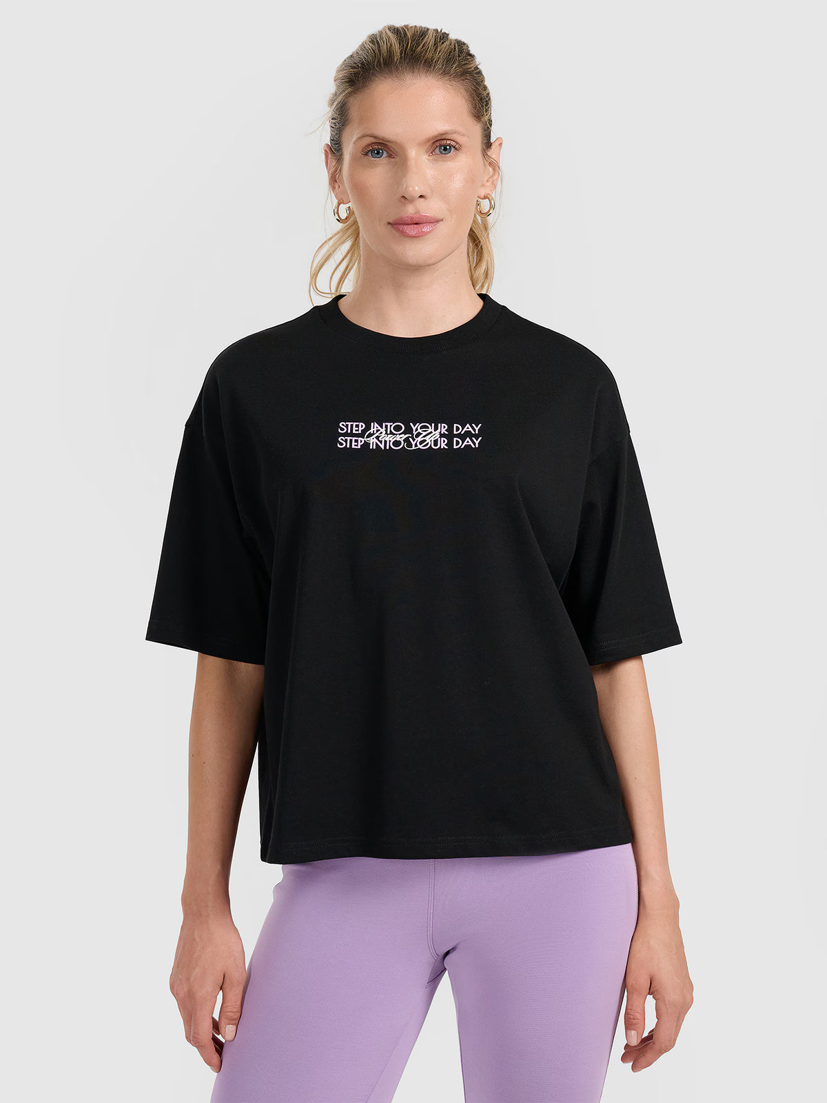 T-shirt oversize z nadrukiem damski