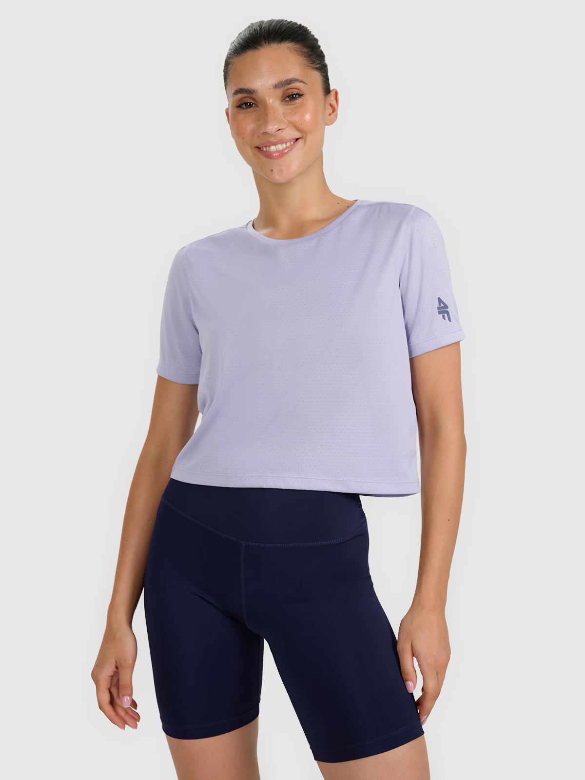 Koszulka treningowa crop-top szybkoschnąca damska